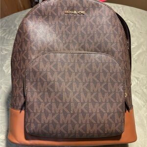 Michael Kors Signature Brown and Tan Backpack